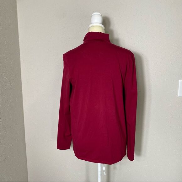 J.Jill Pure Jill Relaxed Basic Turtleneck In Maroon/Red Women's Size Small - Picture 10 of 15